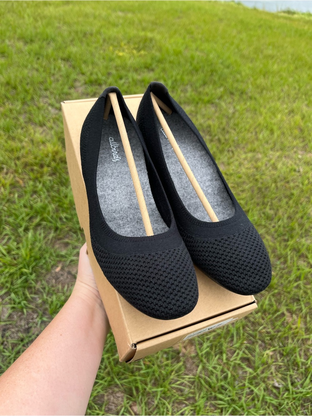New In Box Allbirds Tree Breezer Women's Black Knit Slip-On Flats Sizes 7 and 8